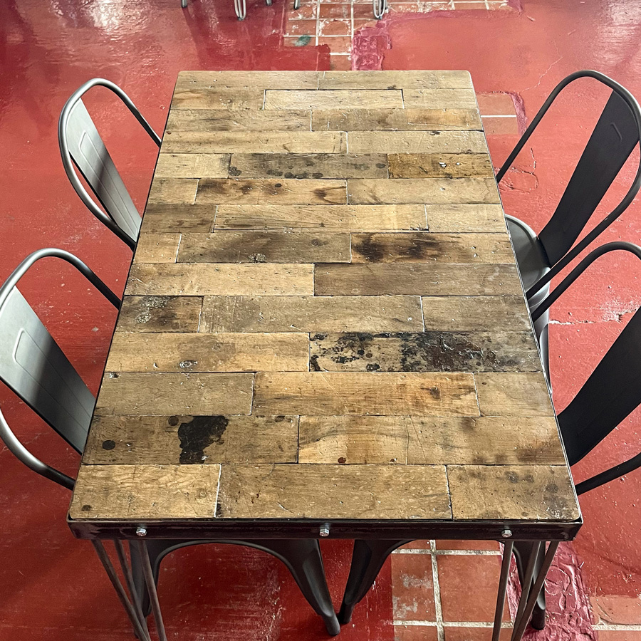 Salvaged Factory Maple Flooring Restaurant Tables Salvaged Factory Maple Flooring Restaurant Tables