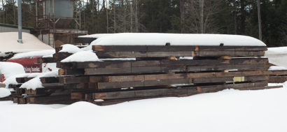Antique Heart Pine Beams Salvaged from the Neilson Library at Smith College