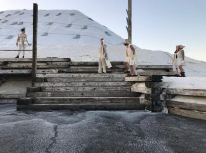 Salvaged Fir Beams In Outdoor Set For Apollinaire Theatre In Chelsea, MA