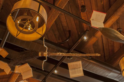 Reclaimed beams at An Unlikely Story bookstore