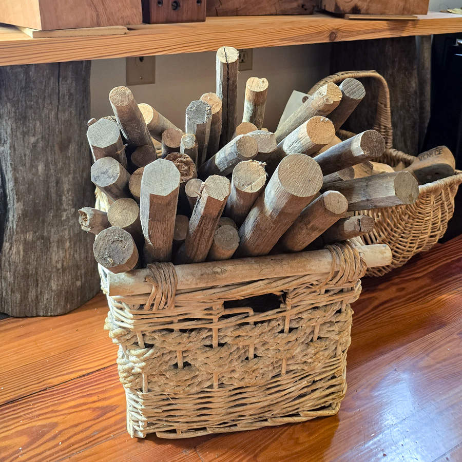 Vintage Hand-Carved Wooden Ladder Rungs Vintage Hand-Carved Wooden Ladder Rungs